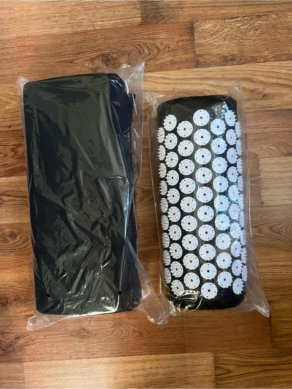 Black Acupressure Massage Pads - Dual Set for Foot & Back Relief